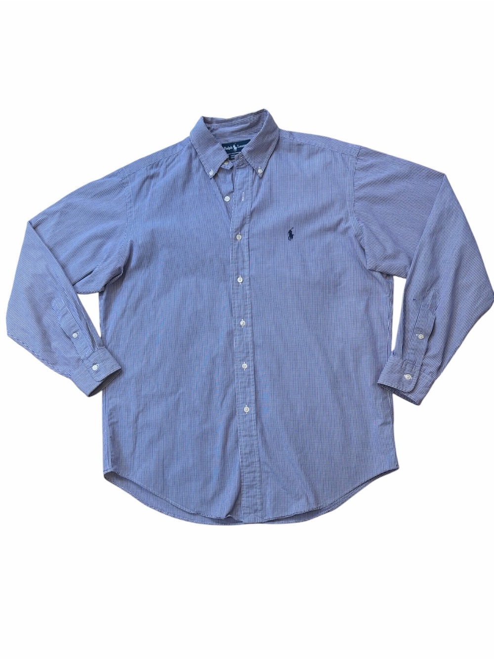 Ralph Lauren Purple and White Button-Down Oxford Long Sleeve Shirt